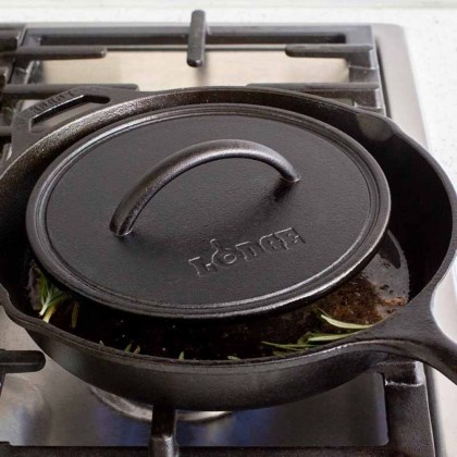 Lodge Round Cast Iron Burger Press 5